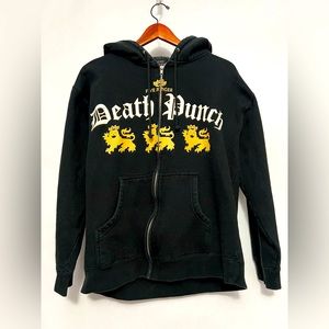 Rare! Five Finger Death Punch Zip Up Hoodie / Heavy Weight (Size M)